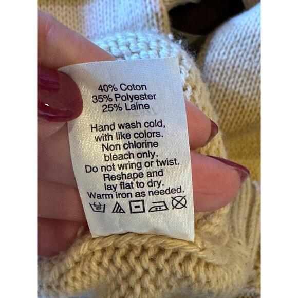 J. Crew Tan And Pink Wool Blend Striped Turtleneck Pullover Sweater‎ Size S - Picture 9 of 9